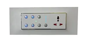 Smarteefi WiFi Smart Switch board | 4 Smart Switches + 1 Smart Fan | Guaranteed Schedules works Without Internet | Countdown Timer | Alexa & Google Home Support (FB41-6M-SN)