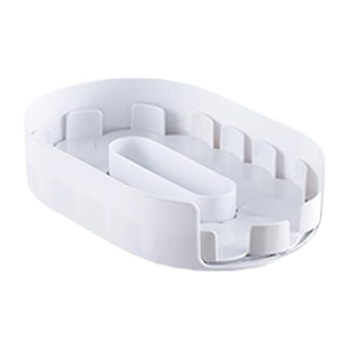 FLCPJGV Organizador Giratorio para Encimera Soporte para Latas de Bebidas Especiero Y Bandeja Rectangular para Un Cómodo Acceso a Los Artículos en, Blanco, tal como se describe