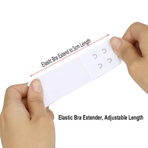 Image of Bra Strap Extenders, Women Elastic Extensions Bra Extender Set, 6 Piece,Skin,White,Black