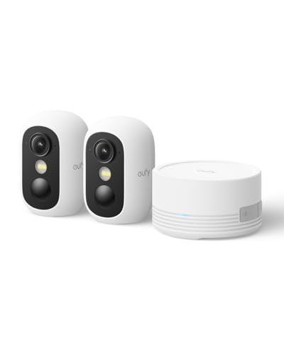 eufy Security eufyCam C35   Kit de 2 cámaras, cámara de Seguridad inalámbrica para Interiores y Exteriores, Montaje magnético, visión Nocturna a Color, Almacenamiento Local, sin Tarifa mensual, IP67