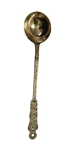 Bona Fide Pure Brass Golchi, Palta, and Rice Serving Spoons - Set of 3 Cooking and Serving Spoons