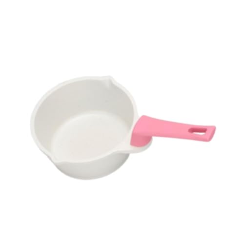 Bothyi Mini Hot Oil Pan Butter Warmer Pot,Easy to Clean with Handle,Milk Warmer with Spout,for Frying Heating Drizzling Kitchen, Pink