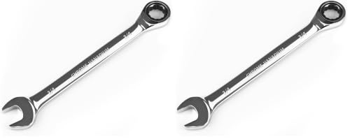 Image of Egofine 3 /4 inch Ratcheting Combination Wrench SAE, Industrial Grade Gear Spanner with 12-Point Design, 72-Tooth Ratchet, Chrome Vanadium Steel (Pack of 2)