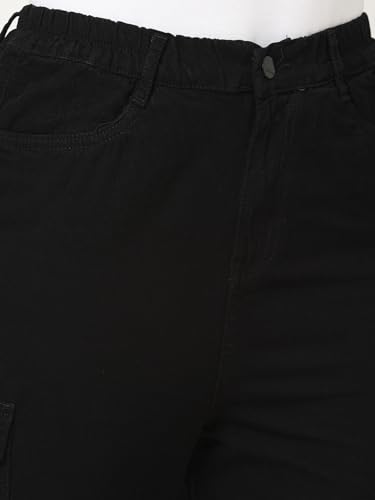Image of KRAUS JEANS Women's Cotton Cargo Fit Mid-Rise Cargo Cargo (LFA-1658)