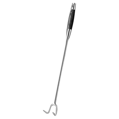 ABOOFAN Gancho De De Inoxidable De Mango De Madera Utensilio Reutilizable para Asar y Manipular Barbacoas y Picnics para Secado y Ahumado De Alimentos