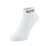 バタフライ 卓球 ショートカラー・ソックス３ PPJステッカー付き (ホワイト, M)