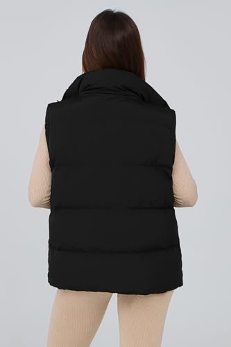 PRETTYGARDEN Women's Puffer Jacket Vests 2025 Fall Casual Sleeveless Stand Collar Zip Up Coats Warm Winter Outerwear2