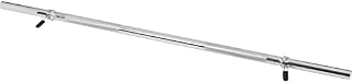 GORILLA SPORTS® Barbell Bar - 120cm/47 Inch, Straight, for 1" Weight Plates, Max. Load 180kg, incl. Spring Collars, Anti-Slip, Knurled Handles, Chrome - Weight Lifting, Standard Bar, Strength Training