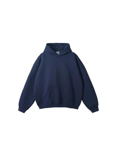 Men's Solid Cotton Hoodie Sweatshirt Fall And Winter Loose Sports Coat Plus Fleece Oversized Hoodie