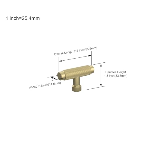 FurniWare Pack of 10 Modern Solid Furniture Handles, Brass, Door, Kitchen Fittings, Drawer Knobs - Image 3