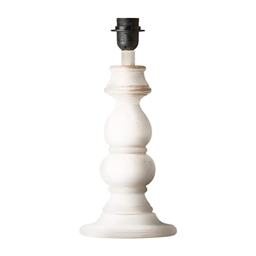Home Sweet Home Pie de lámpara de sobremesa rural Banjo para pantalla | lámpara | 15/15/44cm | Blanco | pie de lámpara de mesa | Madera | E27 | para pantalla | lámpara max.35cm