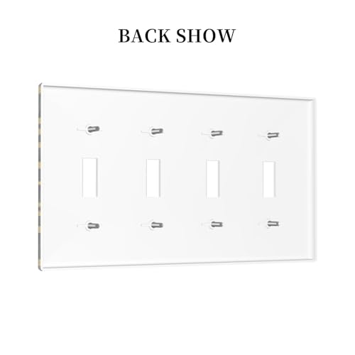 Decorative Switch Plate Covers Black Background with Golden Spiderweb Spider 4 Gang Light Switch Cover Plate Quad Toggle Wall Plate Outlet Covers for Bedroom Home Decor