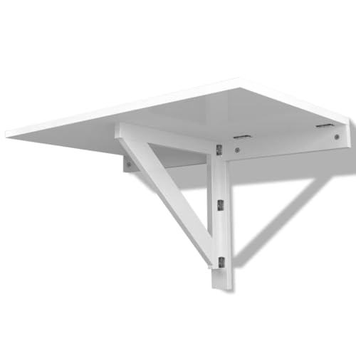 vidaXL Mesa de Pared abatible, Color Blanco, Mesa de Cocina para Ordenador aglomerado - imagen 6