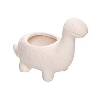 Baker Ross FE156 Dinosaur Ceramic Flowerpots Box of 3, Paintable Creative Art and Craft Projects for Kids to Make, Personalise and Decorate