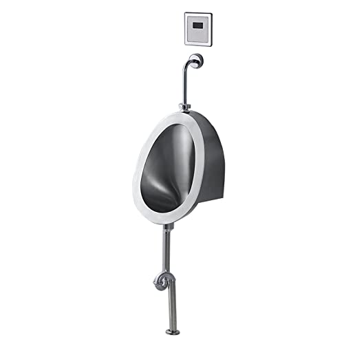 SSRURYWZ Stainless Steel Urinals, Smart Flushing Urinals, Standing Urinals in Bathroom, High-Efficiency Urinals with Commercial Smart Sensor Flushing Valves (Ground Drainage)