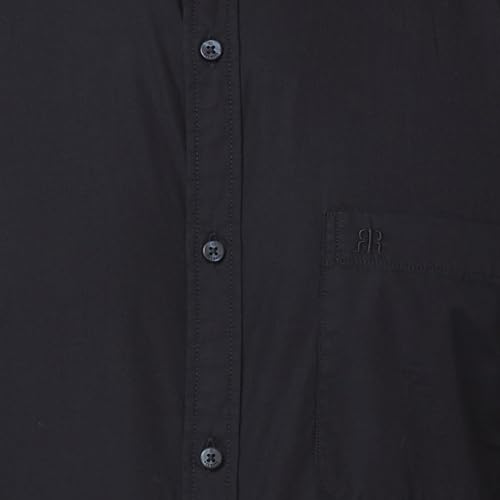 Image of Raymond Men Slim Fit Solid Pattern Pure Cotton Mandarin Collar Full Sleeve Casual Shirt