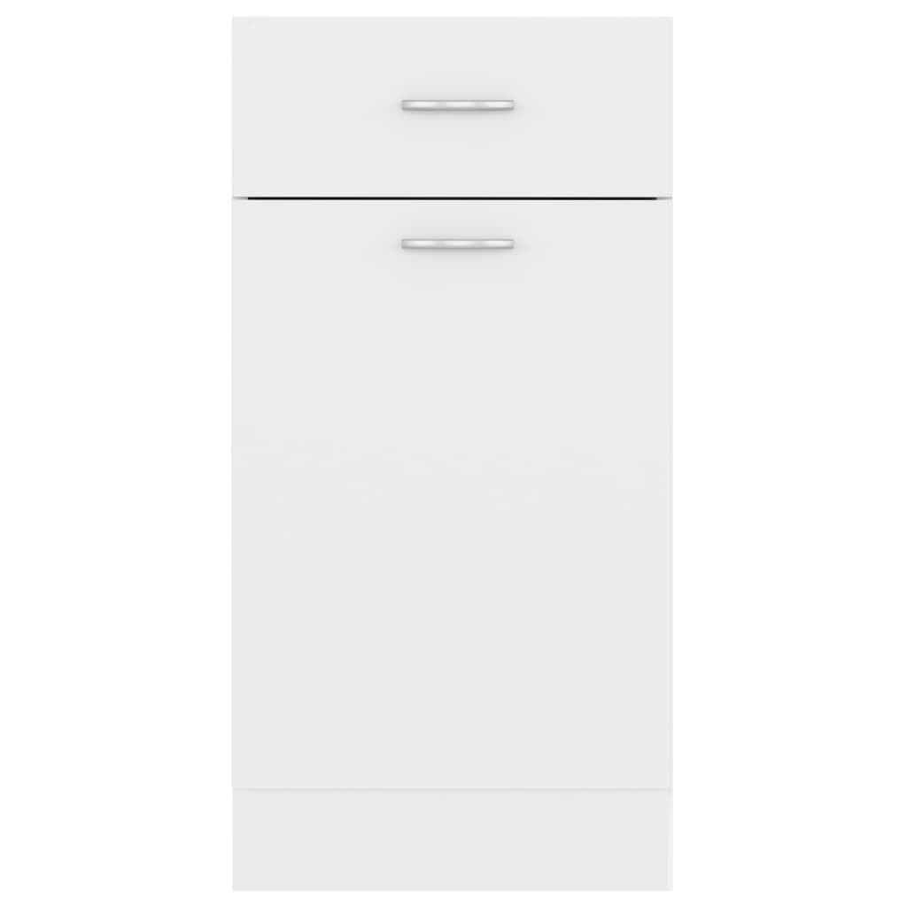 Myheimly Schubunterschrank Weiß 40x46x81,5 cm Holzwerkstoff Küchenschrank Küchenzeile Küchenmöbel Unterschrank Küchenunterschrank Schrank
