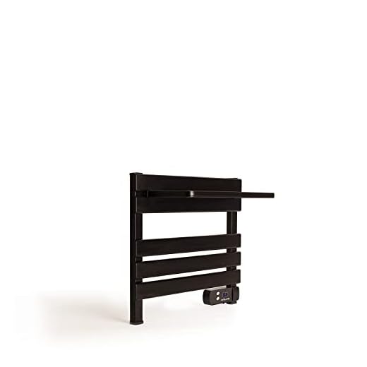 CREATE / Warm Towel Mini/Toallero Eléctrico de Suelo o Pared Negro con Estante / 52,3x8x55,8cm / Bajo Consumo, secatoallas, silencioso, Ultrafino, 150 W