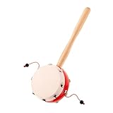 demaxiyad Tambor de sonajero de madera, juguetes musicales para | Tambor de sonajero portátil en forma de mono - Tambor de mango para, instrumentos de batería y percusión para cumpleaños, navidad,