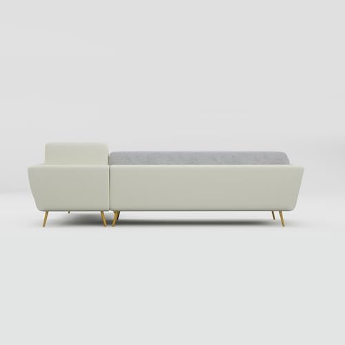 Image of Nuvola Air Latex Fabric Sofa (Stone Grey & Cream, 5) | 100% Latex