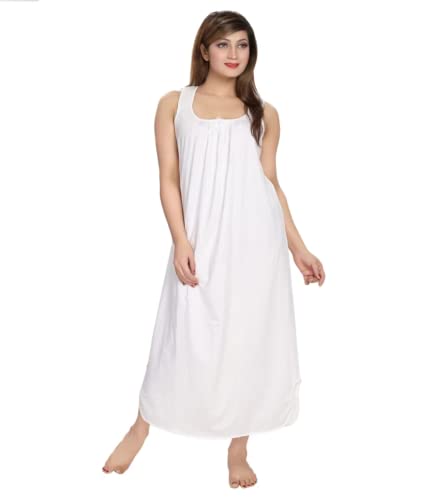 Image of H & C Full Length Women's Hosiery Cotton Fabric Long Nighty Slip /Camisole Slip /Night Wear Maxi for Women Free Size