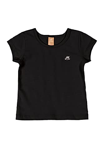 Blusa Básica Infantil para Meninas Meninas Up Baby, Preto, 6