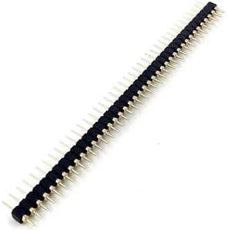 40×1 Gold Plated Pin Male Header Single Row Straight Round Pin - 2.54mm Pitch