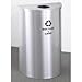Glaro Inc. Glaro Recyclepro Single Stream Half Round Satin Aluminum, 14 Gallon Bottles/Cans - B1899SA