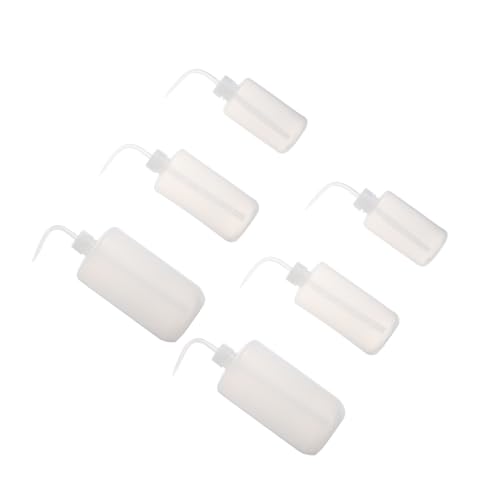 BUGUUYO 6個 多機能スクイーズボトル 容量付き 白色ポータブル植物用ウォーターボトル 室内外ガーデニングに 軽量コンパクト設計 再利用可能