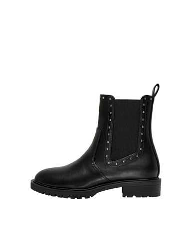 Bottines Chelsea Onltina-13 Studded Femme : chaussure montante noire à clous tendance