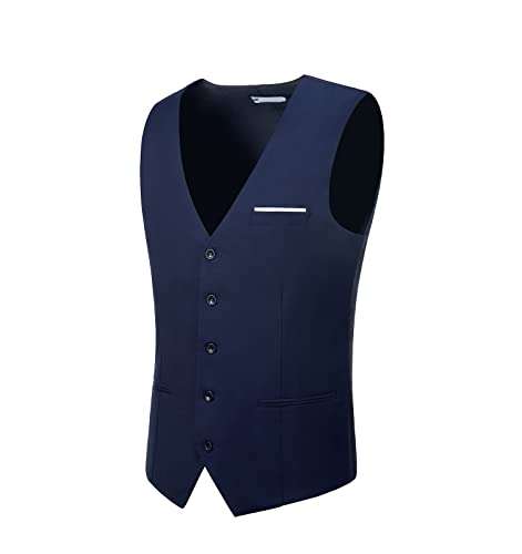 Wedding Suit Vest Men Suits Waistcoat Vests Navy 3 Pockets Tweed Vests Men's Suit For Tuxedo Business Formal Party Dress #TOP3