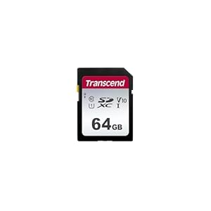 Transcend 64GB SDXC 300S Speicherkarte UHS-I, C10, U3, V30, 4K, Full HD, bis zu 95/40 MB/s (Ideal für Digitalkameras) mit Frustration-Free-Verpackung - TS64GSDC300S-E2