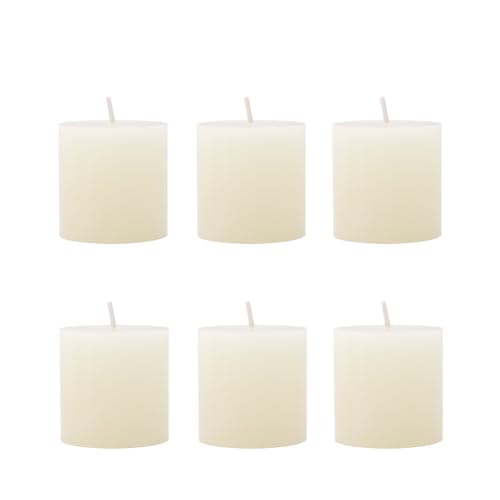 Ovaletta 6 Stück Stumpenkerzen Weiß, Kerzen Adventskranz,...