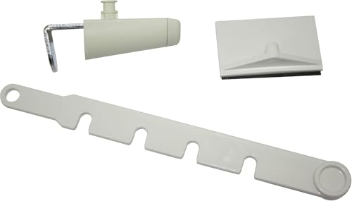 Gardinia Feststeller für Kippfenster, Mit Klemmträger, Bügel und Grundplatte, Montage zum Kleben ohne Bohren, Kunststoff, Weiß, 10 x 4 x 1 cm