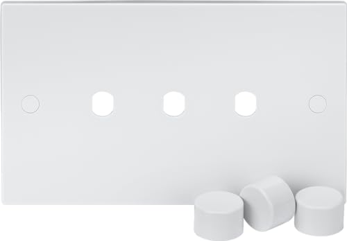 3G Dimmer Plate with Matching Dimmer Caps