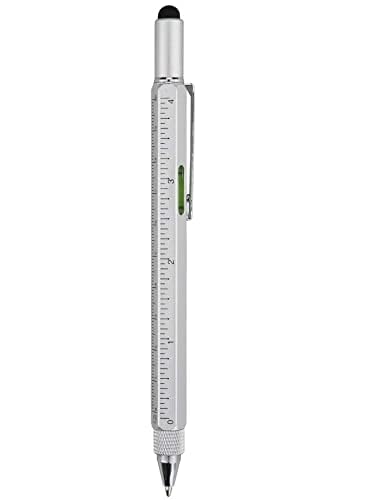 Metal Multi tool Pen 6-in-1 Stylus Pen - Screwdriver, Flathead Bit Slotted Screwdriver, Ballpoint Pen Black ink, Stylus pen, Bubble Level and Ruler (Multicolour)-picture-21