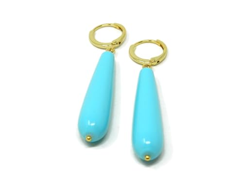 Boucles d'oreilles pendantes légères en turquoise contre les bijoux ternes - 2