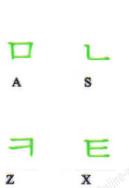 Pegatinas para teclado con letras verdes fondo transparente miniatura 1