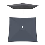 3x3m 2x3m 2x2m Déporté Carré Dessus De Parapluie De Remplacement En Polyester, 4/6/8 Baleines, Grand Rectangulaire Housse Toile De Parasol Déporté Rechange, Imperméable Protection UV 30+(Greys,3X3m)