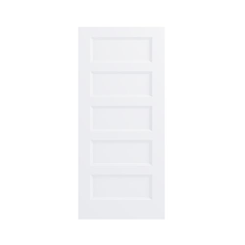 Image of JUBEST 36 inchx80 inch 5-Panel Shaker Style White Primed Hollow Core Interior Molded Door Slab, NOT Pre-drilled and NOT Included Hardware, Pre-Assembled Interior Door for Pantry, Laundry, Closet