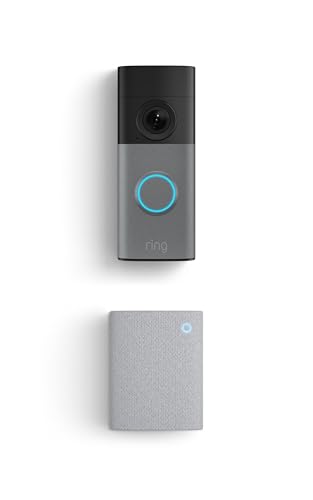 Image of Ring Wired Doorbell (newest model), Speckled Gray with Chime (newest model), White