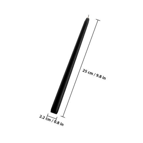 SEWACC 黒色のテーパードキャンドル パラフィン素材無香料 持ち運び便利どんなキャンドルホルダーにも対応 結婚式やクリスマス に最適なシンプルデザイン 6個セット [2]