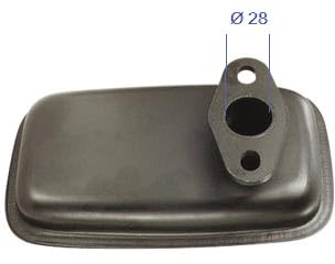 G.L.D. Forniture Marmitta adattabile a Lombardini 510-100-450-820-96-97 interasse 47 mm Diametro attacco : 28 mm.
