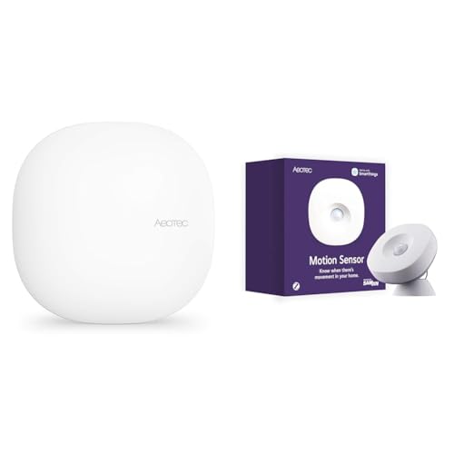 AEOTEC SmartThings Aeotec Smart Home Hub | Z-Wave & Zigbee Bewegungsmelder - automatische Steuerung von Licht | integrierter Temperatursensor | kompatibel mit Echo Plus