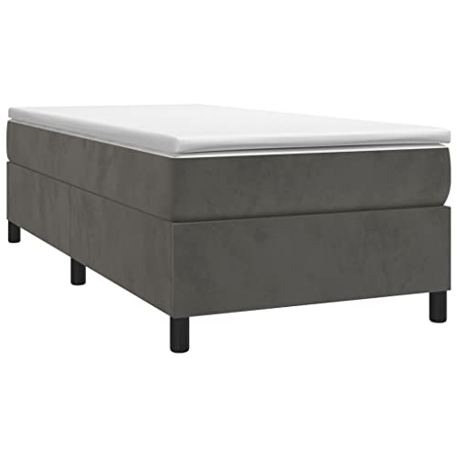 vidaXL Estructura de Cama con somier Terciopelo Gris Oscuro 90x190 cm