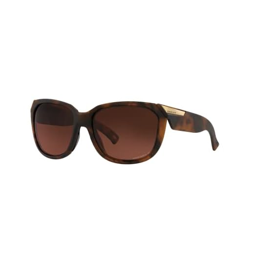 Oakley Women's OO9432 Rev Up Polarized Square Sunglasses, Matte Brown Tortoise/Prizm Brown Gradient, 59 mm