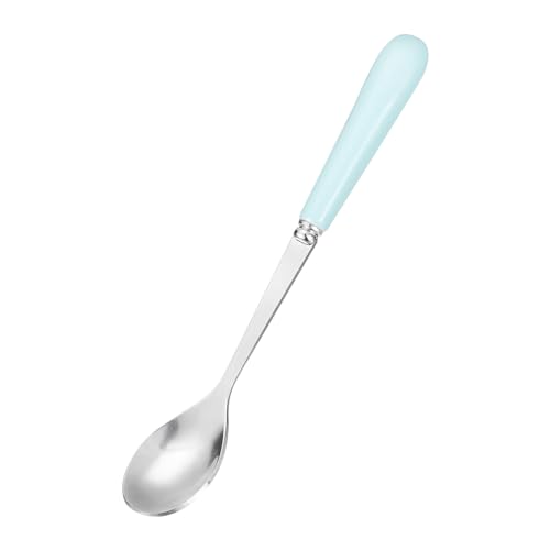 uxcell Stainless Steel Coffee Spoon with Ceramic Handle 5.7 Inch Small Dessert Spoons Tea Spoon for Cake Sugar Coffee, Blue
