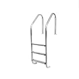 Scaletta per Piscina con Doppio corrimano e gradini Antiscivolo rinforzati, Adatta per Piscine a Incasso e terrazze.