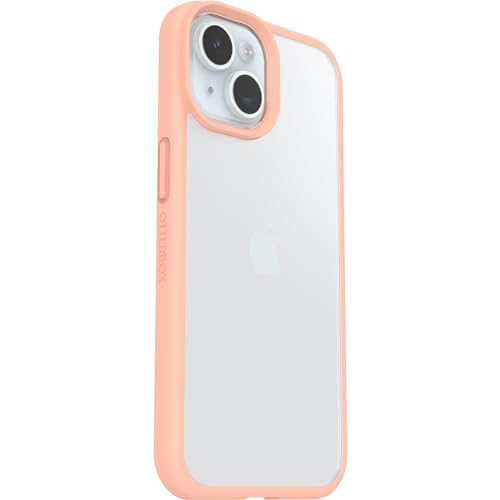 Coque iPhone 15 Otterbox React antichoc et transparente couleur pêche
