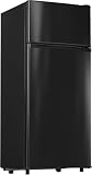 Manastin 4.5 Cu.Ft 2-Door Refrigerator with Freezer, 7-Level Thermostat & Adjustable Shelves, Quiet Operation for Kitchen, Office & Dorm (Black)